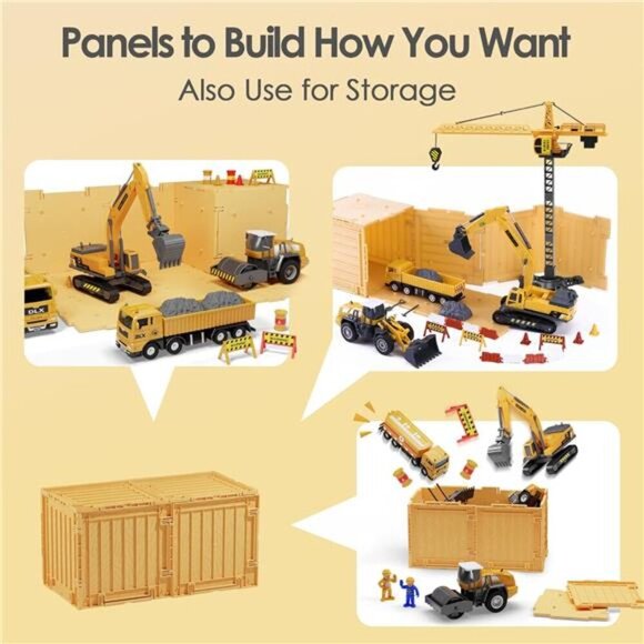 Construction Site Vehicles Toy Set, Kids Engineering Playset, Tractor, Digger - Picture 6 of 7